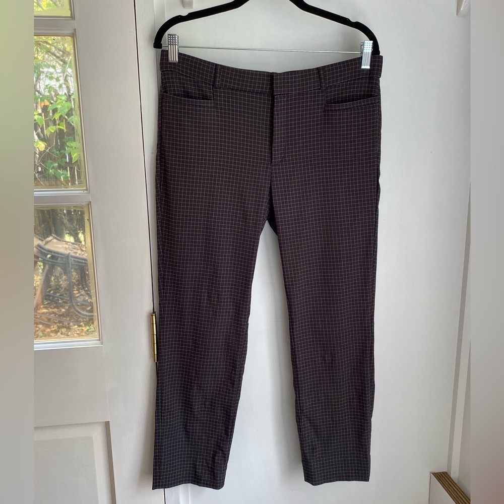 Banana Republic Black Checkered Sloan Crop Pants
